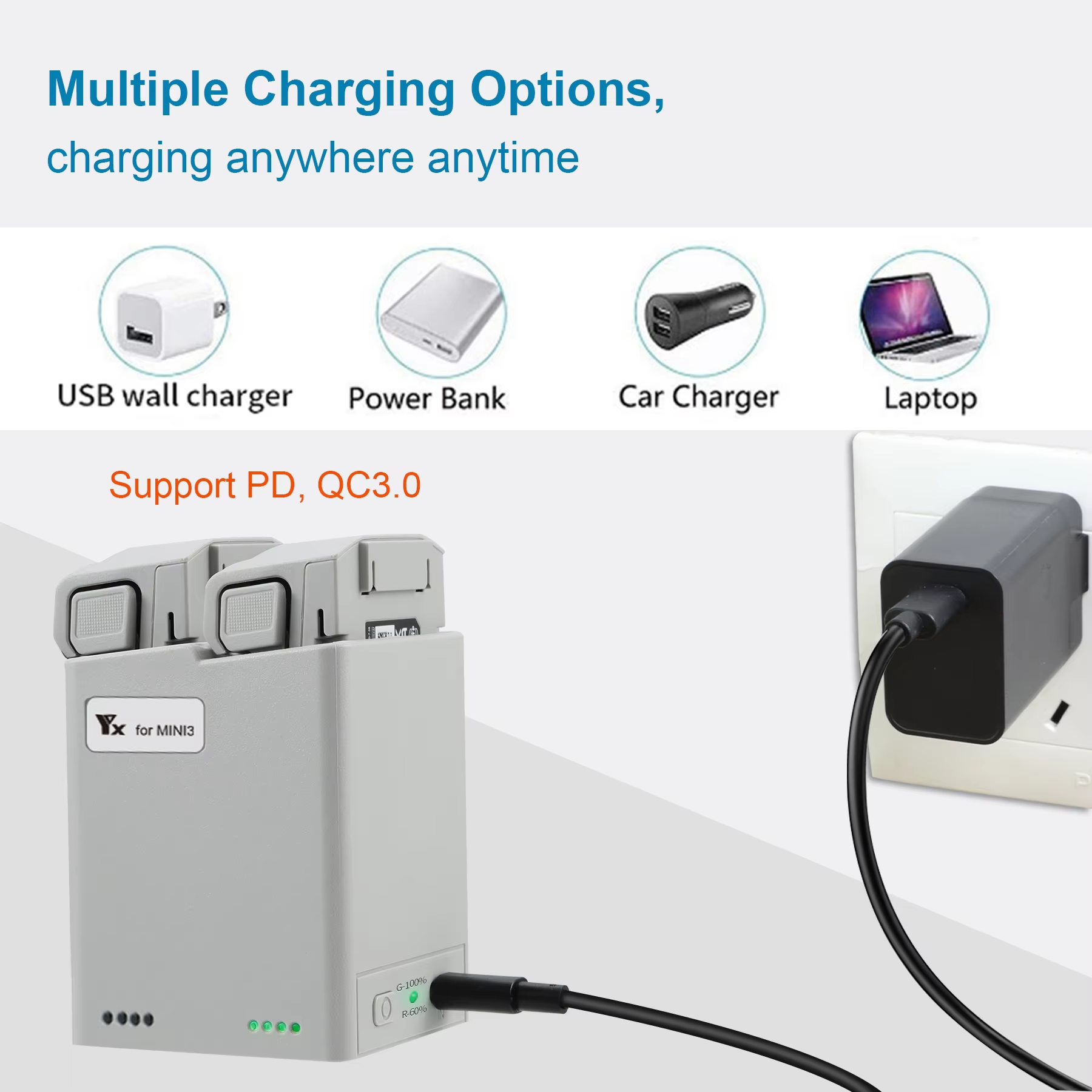 Drone Charging Hub - For DJI Mini 3Pro/4Pro Battery Two