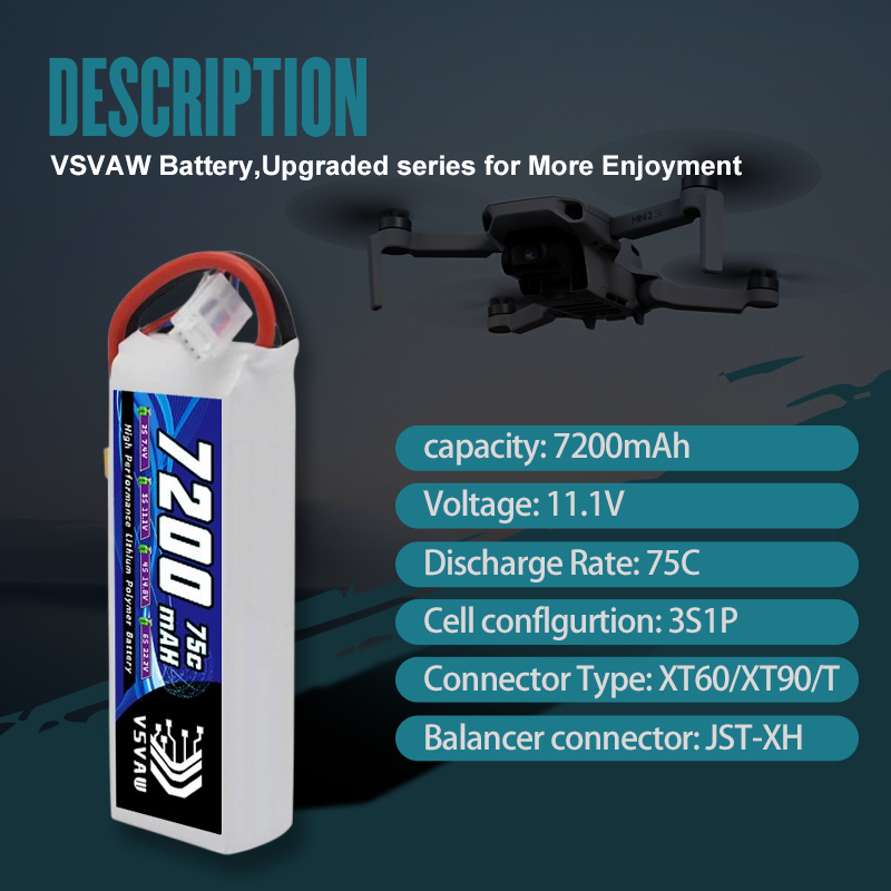 VSVAW 3S Lipo Battery 11.1V 72 – Drone Battery Adapter recenzja i cena