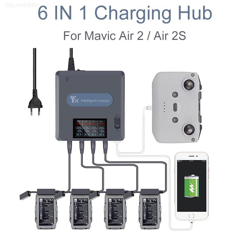 6 in 1 Digital display Battery – Drone Charging Hub recenzja i cena