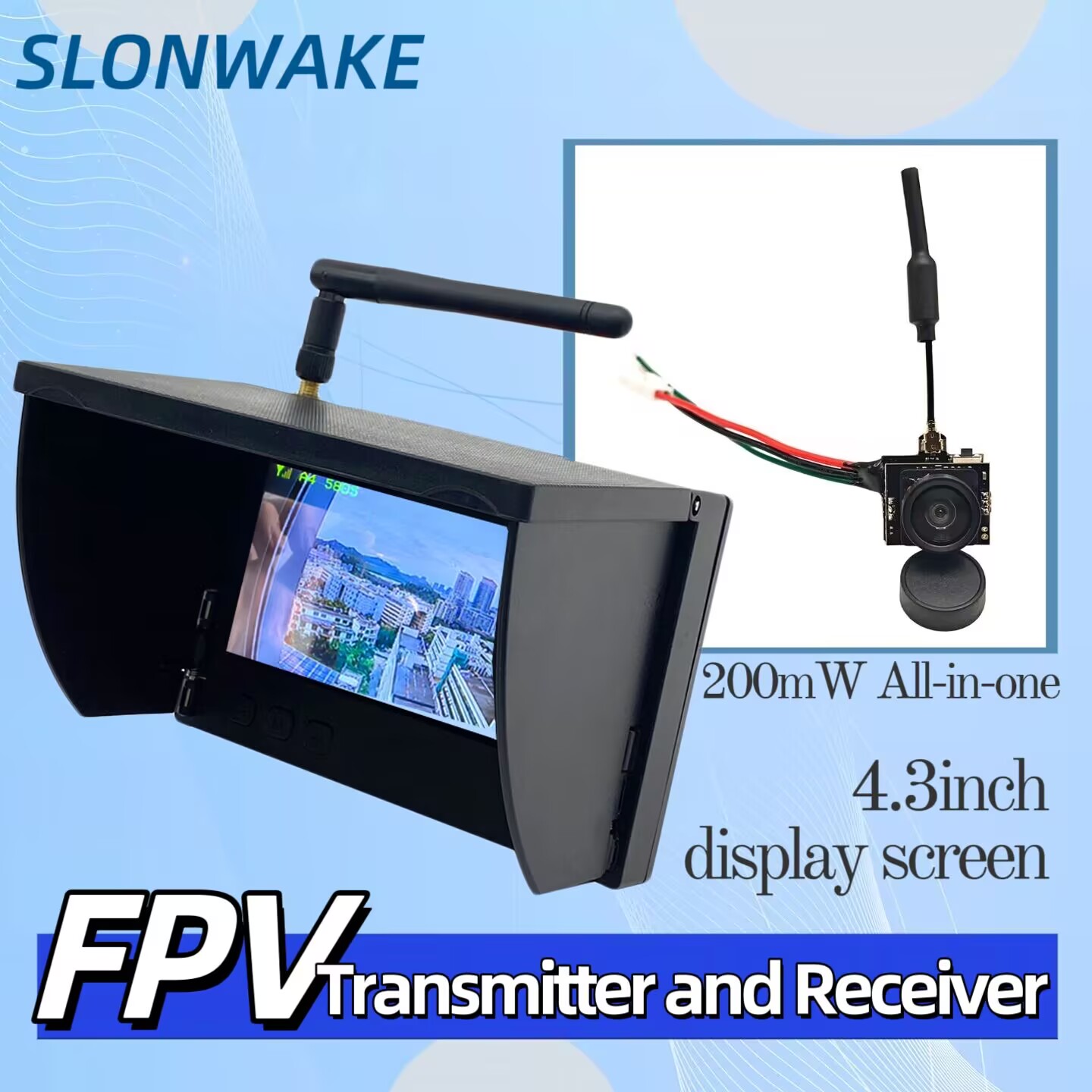 SLONWAKE 5.8G Analog Video Tra – Drone Controller Screen recenzja i cena